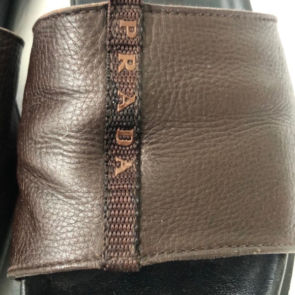 Prada Men's Brown Leather Sandals Size 7.5 - Picture 4 of 9